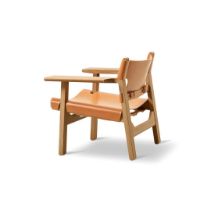 Billede af Fredericia Furniture 2226 Den Spanske Stol af Børge Mogensen  - Naturfarvet Læder/Olieret Eg