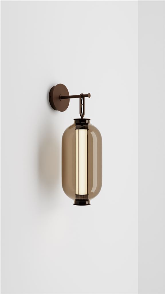 Billede af Parachilna Bai A Ba Ba Outdoor Væglampe Ø: 27 cm - Dark Brown/Amber