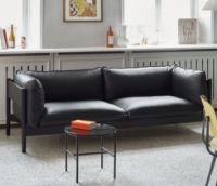 Billede af HAY Arbour 3 Seater B: 220 cm - Black Waterbased Lacquered Solid Beech / Sense Black