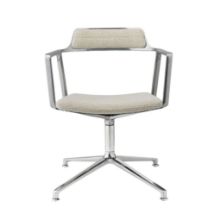 Billede af Vipp 452 Swivel Stol m. Hjul - Aluminium/Off-White/Light Grey