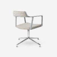 Billede af Vipp 452 Swivel Stol m. Hjul - Aluminium/Off-White/Light Grey