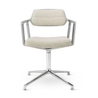 Billede af Vipp 453 Swivel Stol u. Hjul - Aluminium/Off-White/Light Grey 
