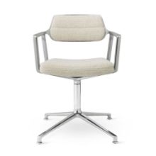 Billede af Vipp 453 Swivel Stol u. Hjul - Aluminium/Off-White/Light Grey 
