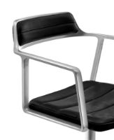 Billede af Vipp 452 Swivel Stol m. Hjul - Aluminium/Black Aniline Leather