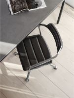 Billede af Vipp 452 Swivel Stol m. Hjul - Aluminium/Black Aniline Leather