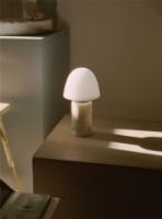 Billede af Made By Hand Fuse Portable Bordlampe H: 24 cm - Sten/Hvid Opalglas