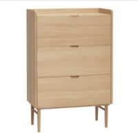 Billede af Hübsch Hide Kommode Med 3 Skuffer 120x80 cm - Egetræ Natur