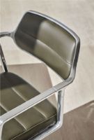 Billede af Vipp 453+ Swivel Stol m. Hjul - Aluminium/Bosco Green Læder